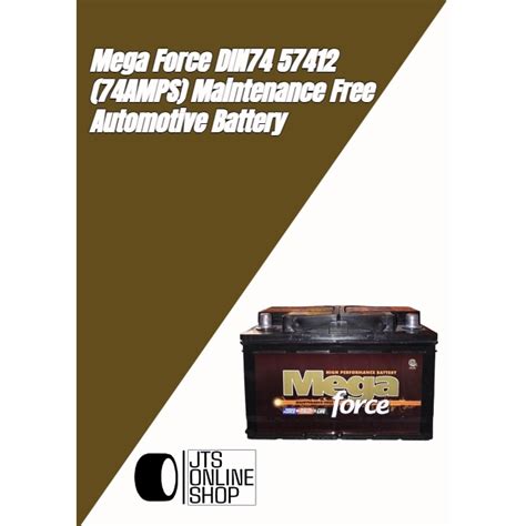 Mega Force DIN74 57412 (74AMPS) Maintenance Free .